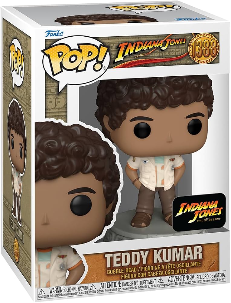 Funko Pop! Indiana Jones 39th Anniversary Teddy Kumar vinyl figure in its original window box packaging.