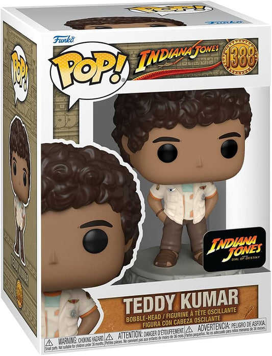 Funko Pop! Indiana Jones 39th Anniversary Teddy Kumar vinyl figure in its original window box packaging.