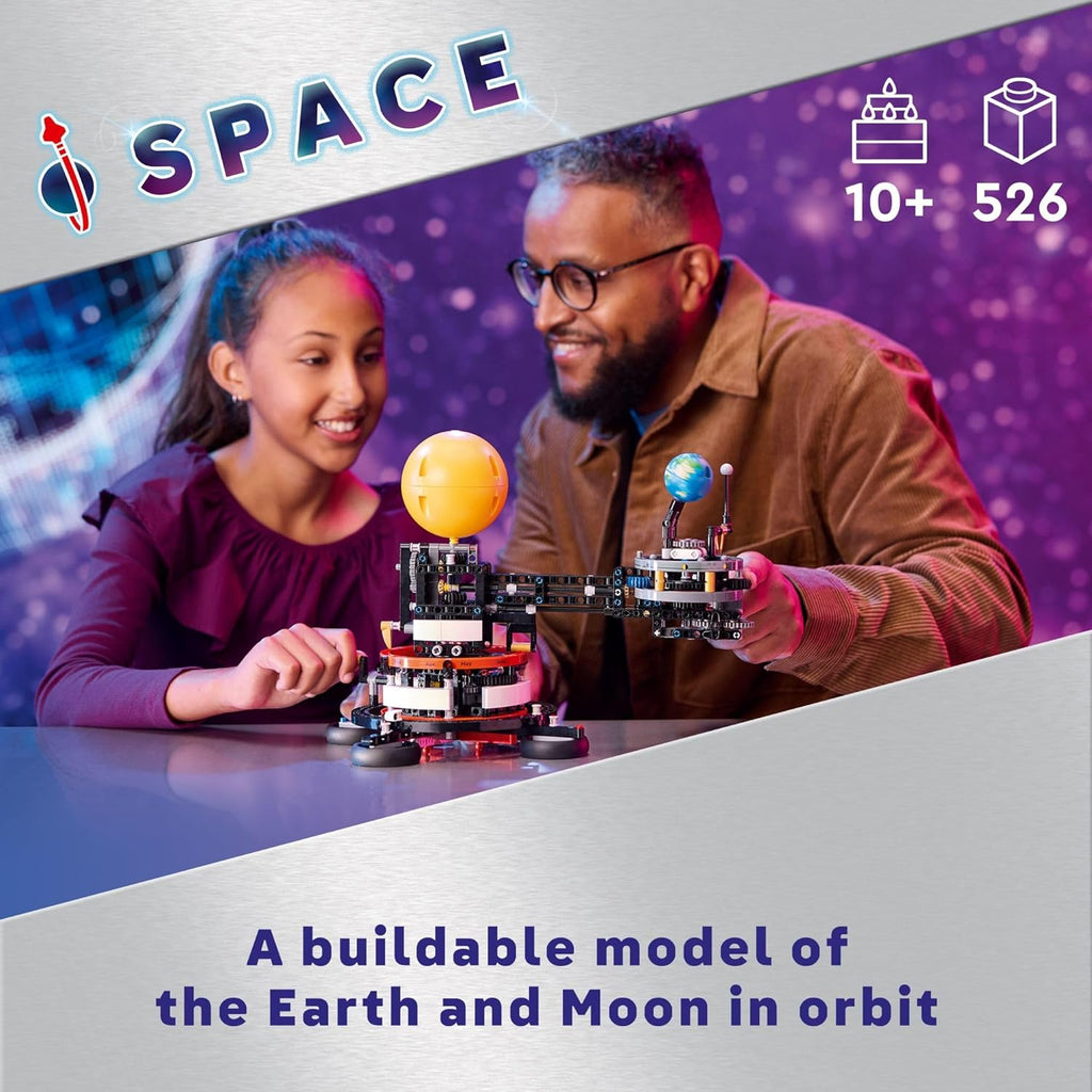 Lego Technic Planet Earth and Moon in Orbit Building Set - Educational Solar System Model for Creative Play, Ideal Birthday Gift for 10-Year-Olds, Space Room Décor for Boys and Girls, Model Number 42179