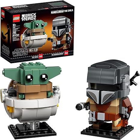 The Mandalorian & The Child Lego Brick Headz