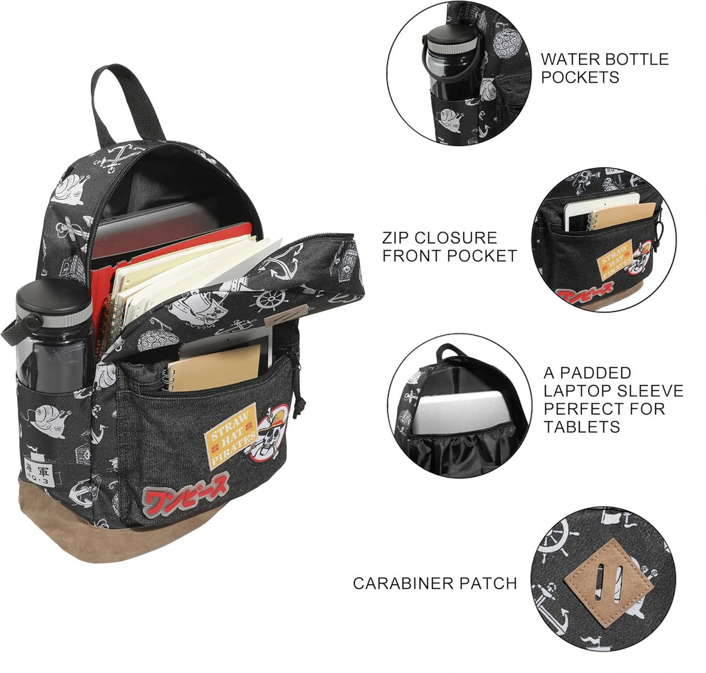 One Piece Live Action Icons 16.5" Black Backpack