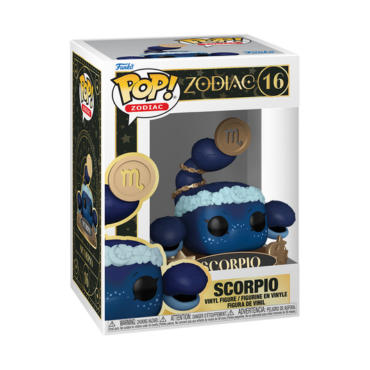Funko Pop! Scorpio vinyl figure packaging with zodiac branding