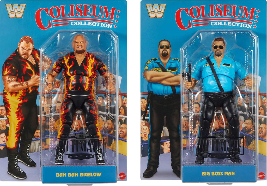 WWE Coliseum Collection Action Figure 2-Pack with Bam Bam Bigelow & Big Boss Man 6-Inch Collectibles & Accessories Including Swappable Parts (Amazon Exclusive)