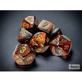 Chessex Scarab Mini 7 Die Set Blue Blood/Gold