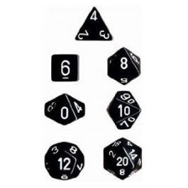 Chessex: Opaque Black 7-Die Set.