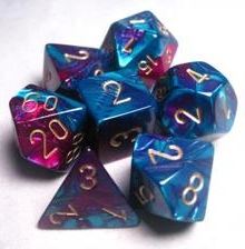 Chessex: Gemini Purple-Teal/Gold 7-Die Set.