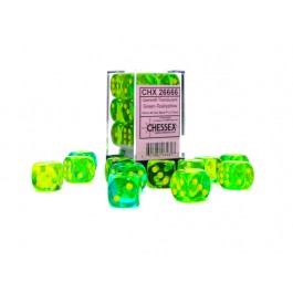 Chessex Gemini Translucent Green-Teal/Yellow 16MM D6 Dice Block.