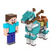 Minecraft Figures - Steve And Armored Horse.