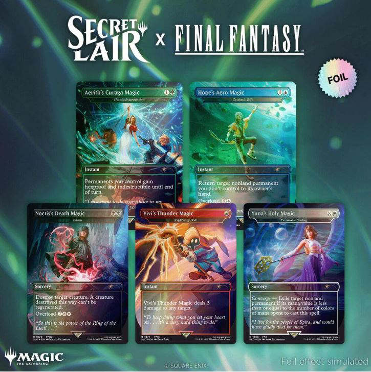 Magic the Gathering Secret Lair Final Fantasy Grimoire Foil Set (English)