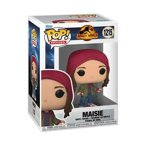 Funko Pop! Movies Jurassic World: Dominion Maisie vinyl figure in its original window box packaging, featuring number 1215.