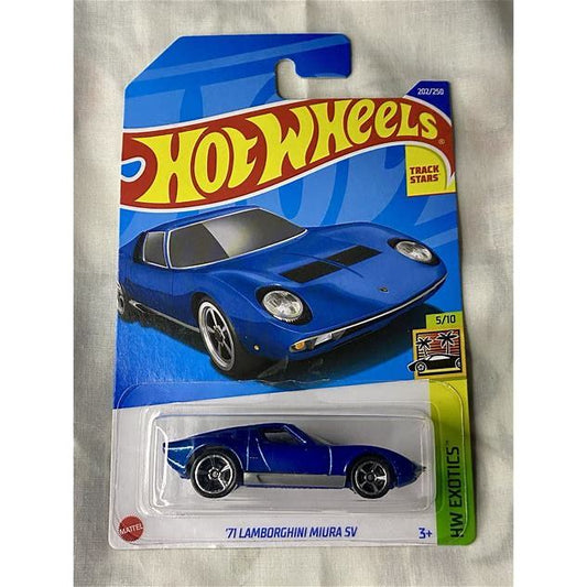 Hot Wheels 2022 202 - '71 Lamborghini Miura SV Blue - HW Exotics 5/10 Long Card
