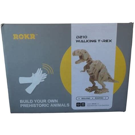 ROKR- Robotime D210 Walking T-Rex Wooden Dinosaur Building Toy