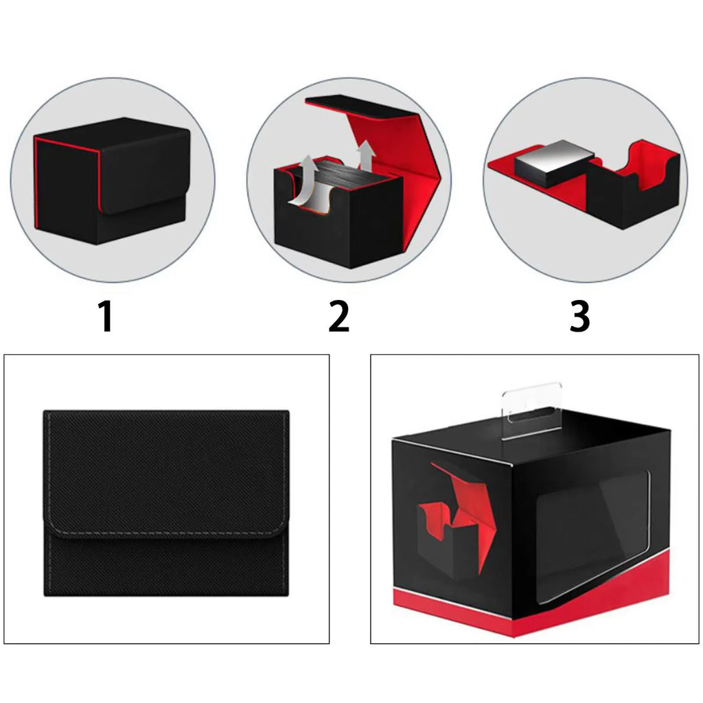 Card Deck Storage Box 35PT Top Loader Organiser Case Card Dividers Collectible Game Card Cases Tarot Deck Protectors Container