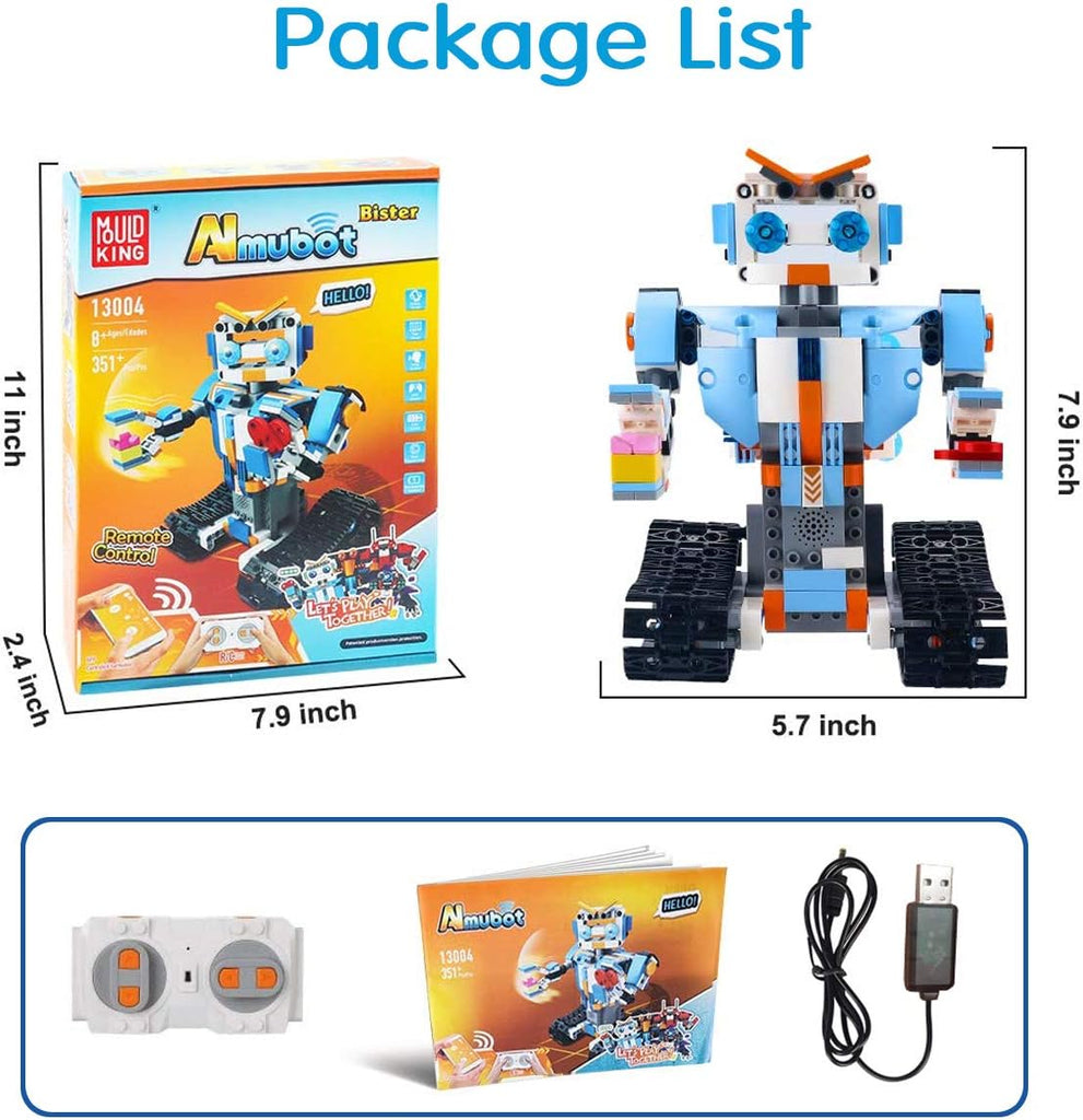 STEM Building Blocks Robot, Remote and APP Controlled Robot Creative Toys Educational Building Kits Intelligent Rechargeable Construction Building Robot Learning Toy Gift for Boys Girls
