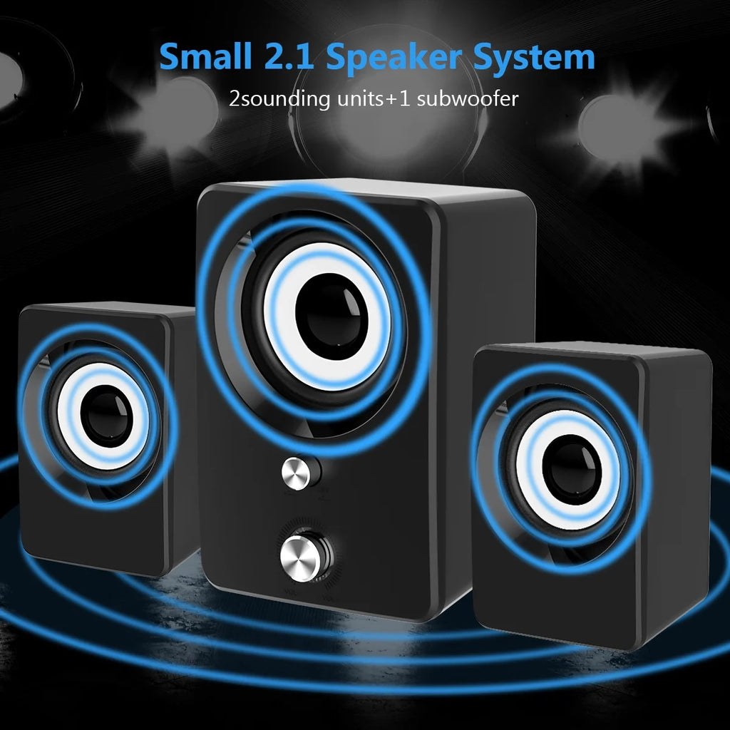 Wired Computer Speakers with Subwoofer 2.1 for Desktop, Laptop, USB Powered and 3.5Mm-Aux