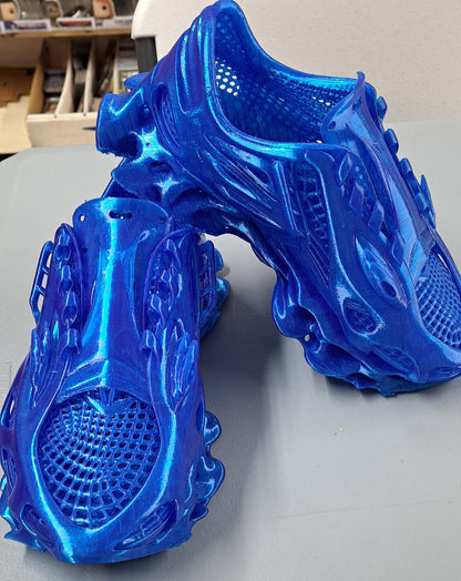Blue Air Nerds 3D Printed Slip On Shoes