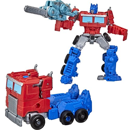 Transformers Rise of the Beasts Beast Weaponizer Optimus Prime with Chainclaw.