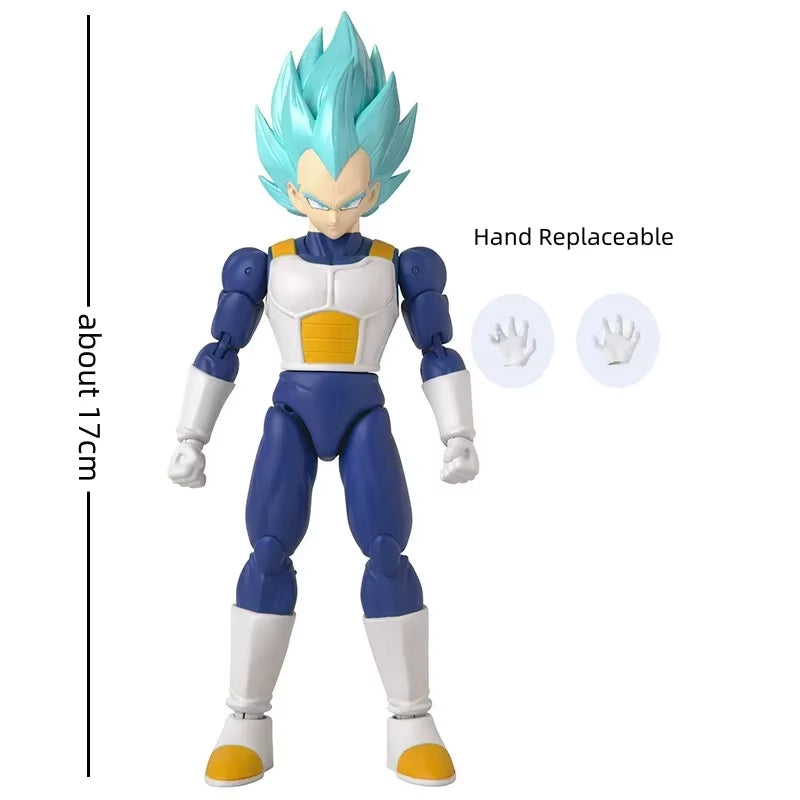 Seven Dragon Ball Blue Vegeta Anime Action Figure Spuer Saiyan Assembled Model Dragon Star 17CM PVC Mobile Desk Collection Toys