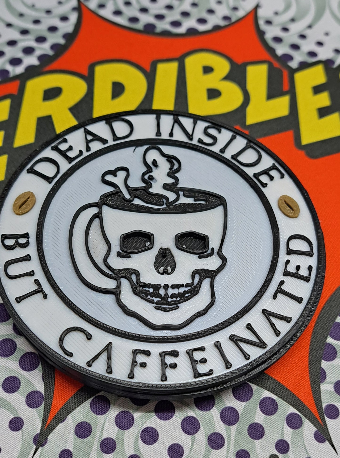 Dead Inside But Caffeinated Coasters Set of 4
