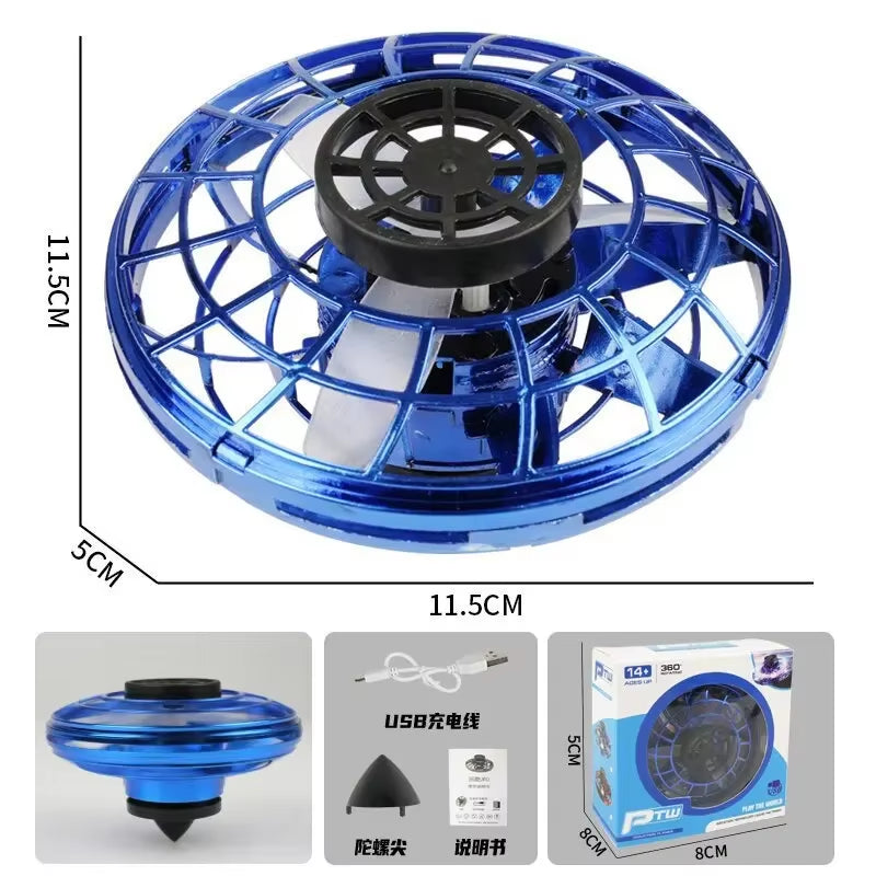 Flying Spinner UFO Mini Drone,Flying Spinner Hand Operated Drones Indoor Outdoor Cool Stuff Mini Drones Toys Birthday Gifts