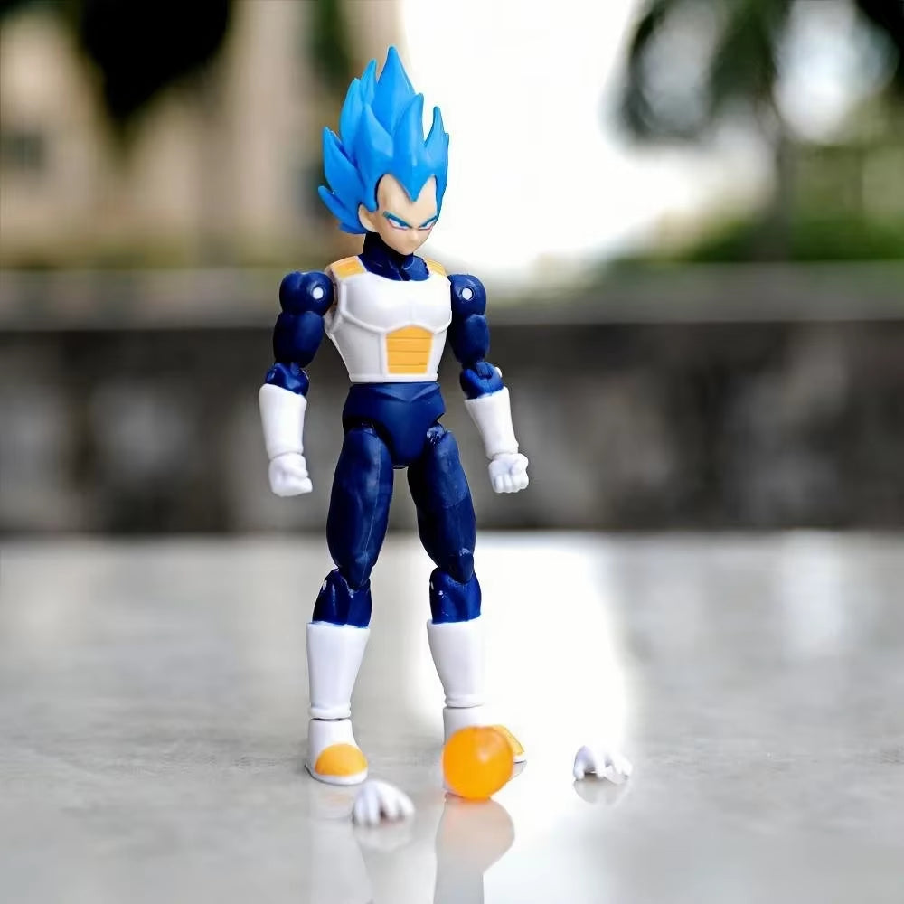 Seven Dragon Ball Blue Vegeta Anime Action Figure Spuer Saiyan Assembled Model Dragon Star 17CM PVC Mobile Desk Collection Toys