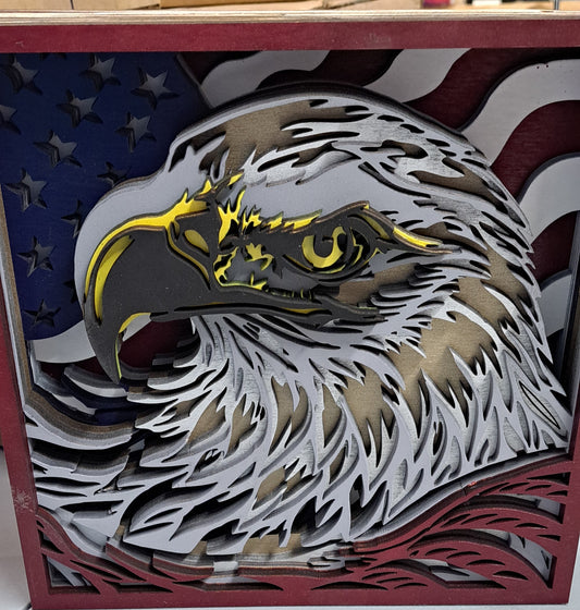 American Eagle Wooden Shadowbox