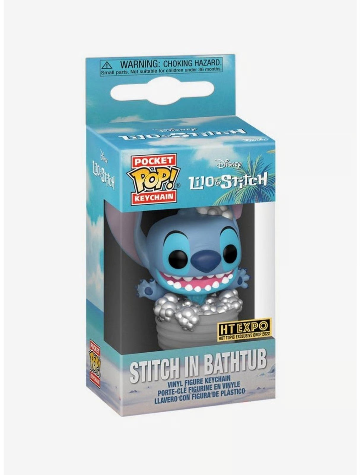 Stitch in Bathtub Disney Pocket Pop Keychain, HT Expo Exclusive Lilo & Stitch