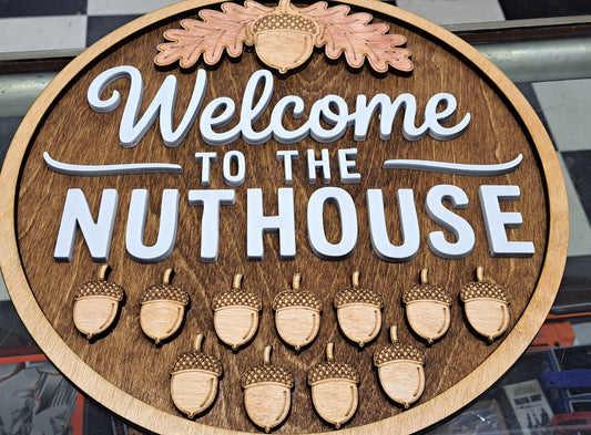 Welcome to the Nuthouse Sign