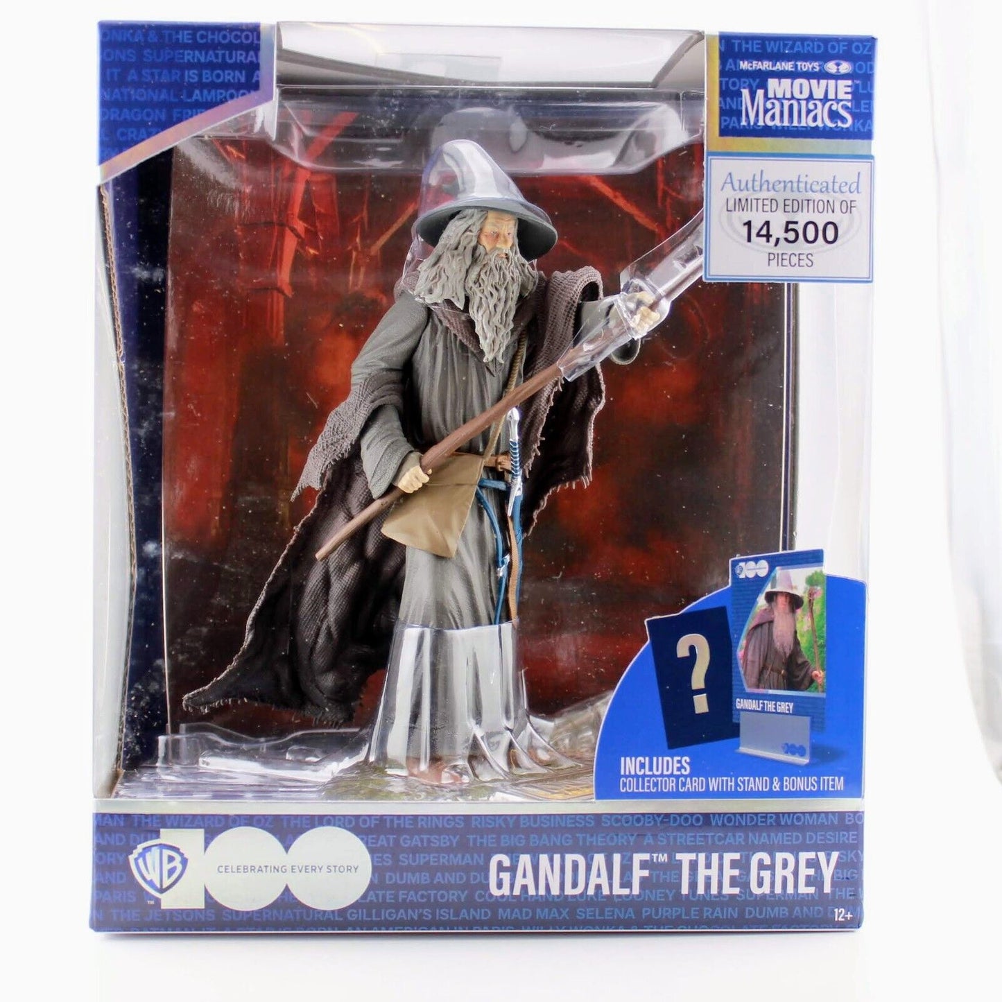 Movie Maniacs WB 100 Wave 2 The Lord of the Rings Gandalf the Grey Limited Edition 6-Inch Scale Posed Figure.