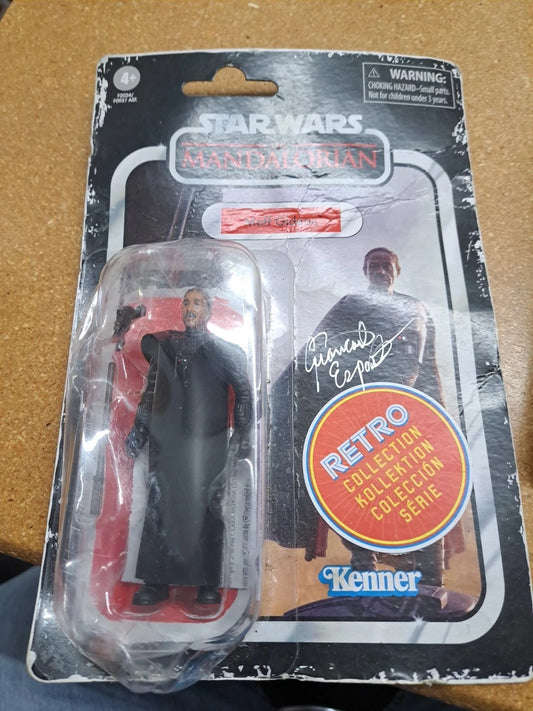 Star Wars The Mandalorian Moff Gideon Retro Figure Signed by Giancarlo Esposito