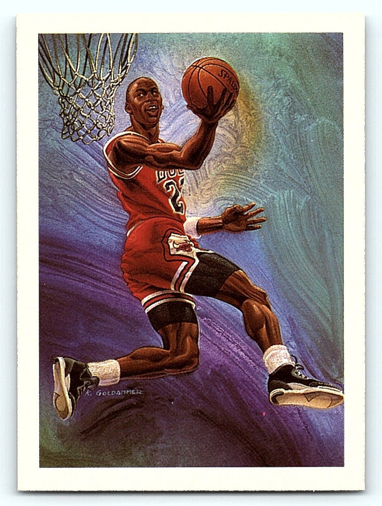 Michael Jordan NBA Hoops Comic Hero Chicago Bulls Checklist Basketball Card.