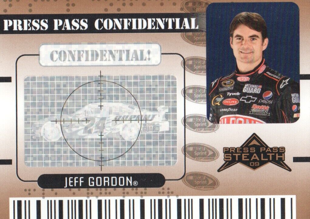 2009 Press Pass Stealth NASCAR Racing Confidential Bronze #PC16 Jeff Gordon.