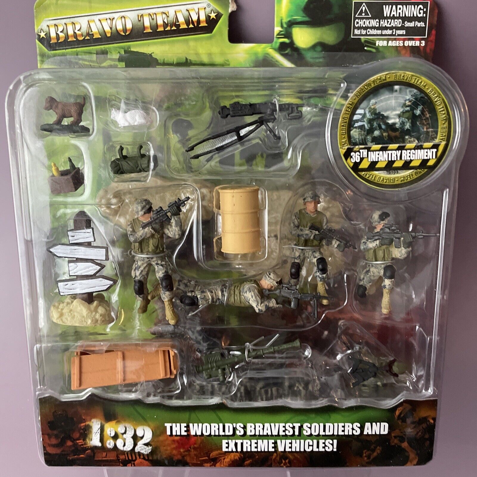 Bravo Team 1:32 36th Infantry Regiment Unimax Action Figures And Accessories New.