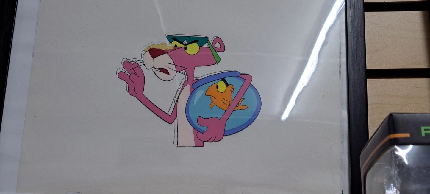 Pink Panther With Fish Bowl