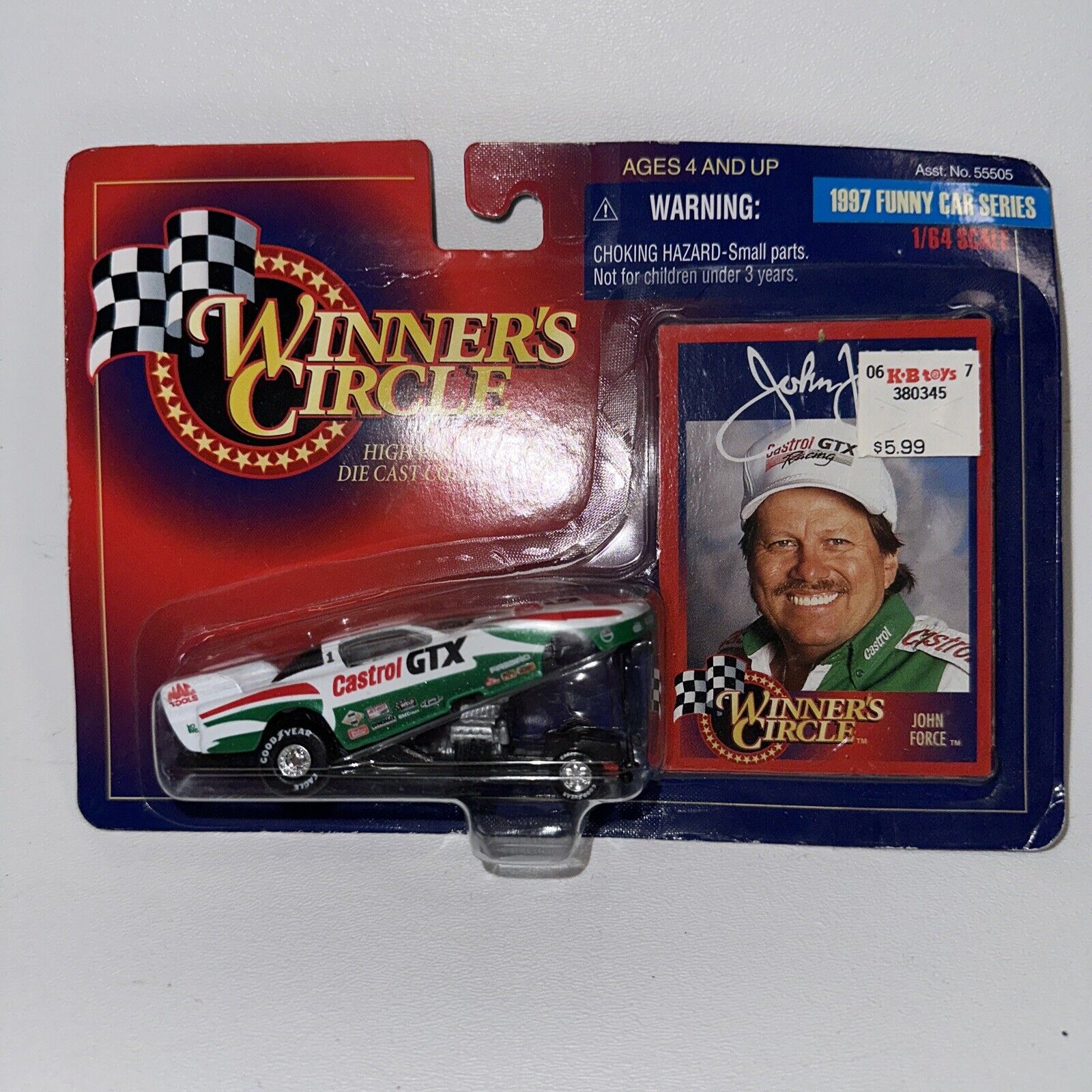 John Force Winners Circle 1997 Funny Car Series Castrol GTX 1/64 NHRA Diecast.