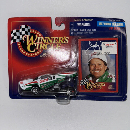 John Force Winners Circle 1997 Funny Car Series Castrol GTX 1/64 NHRA Diecast.