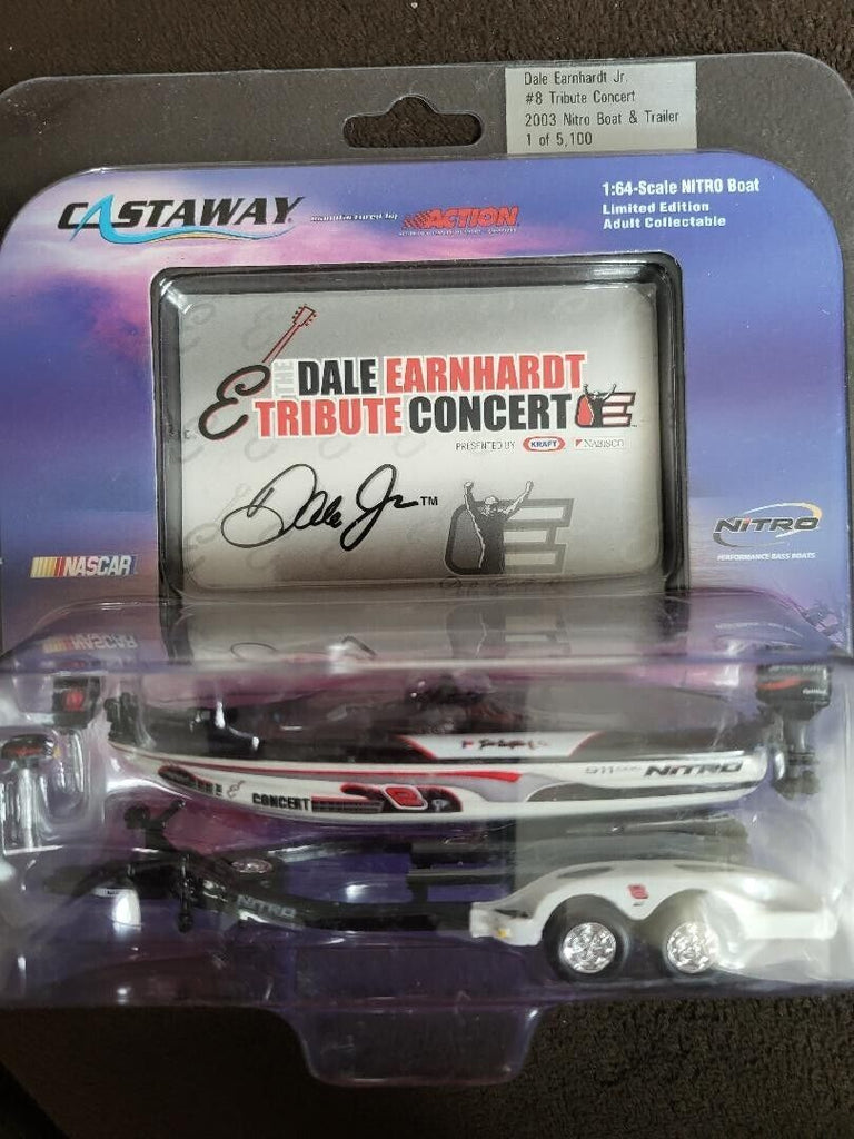 Dale Earnhardt Jr Action Castaway 1:64 Tribute Concert Nitro Boat and Trailer.