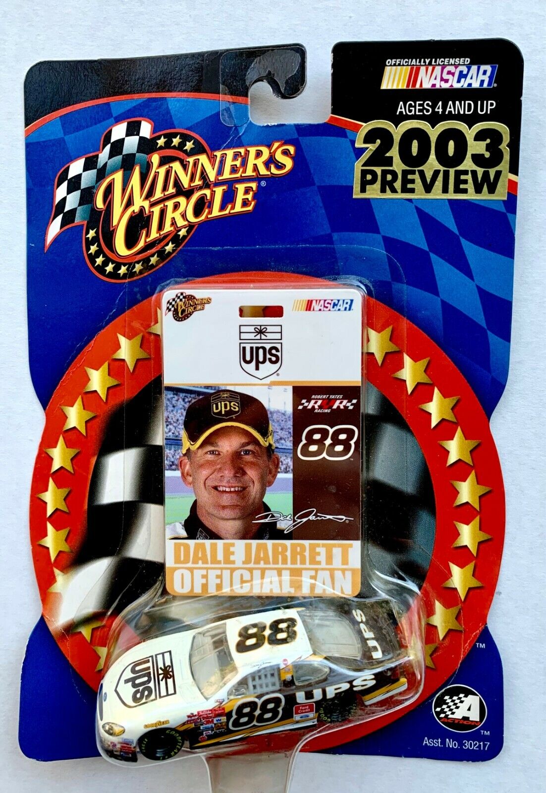 NASCAR 2002 Winners Circle 15900 Dale Jarrett #88 Pit Pass Preview 1:64.