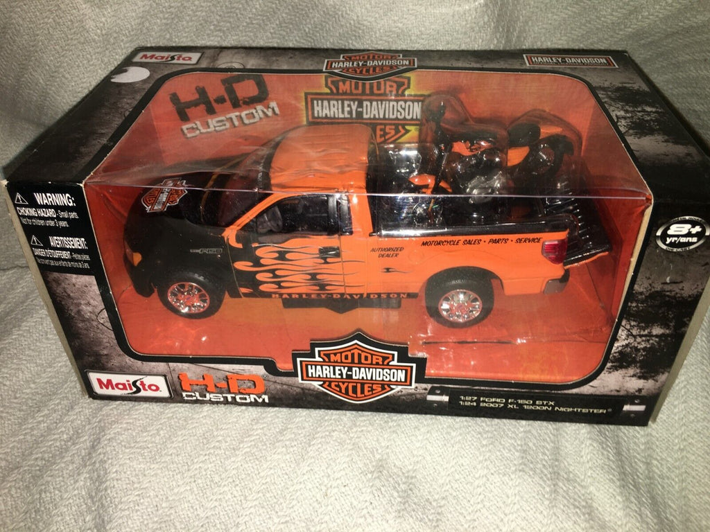 MAISTO 1:27 FORD F-150 STX HARLEY-DAVIDSON PU + 1:24 HD 2007 XL 1200N NIGHTSTER.