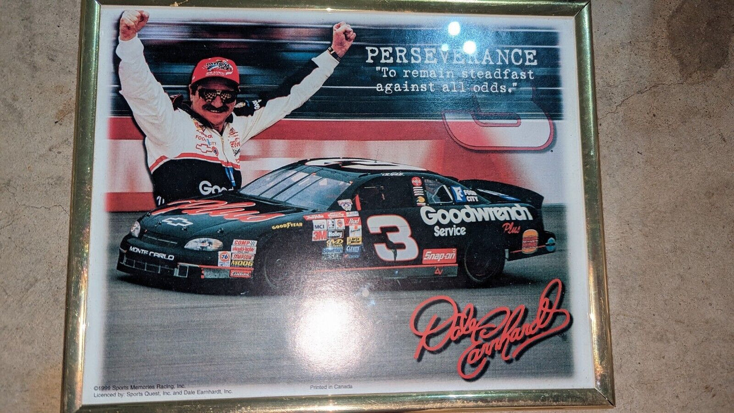 DALE EARNHARDT PICTURE PLAQUE - "PERSEVERANCE".