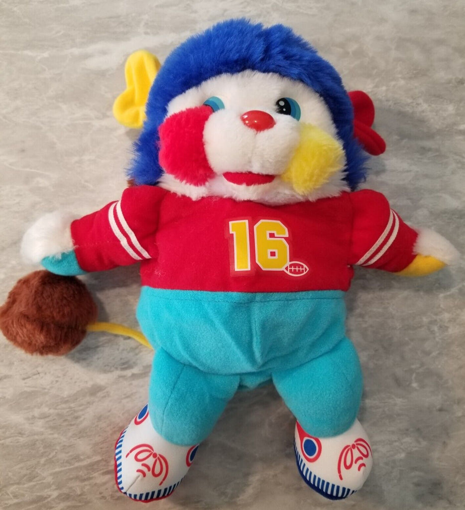 Popples Touchdown Football Sports Plush 1986 Mattel 11" Tall Vintage TCFC Toy.