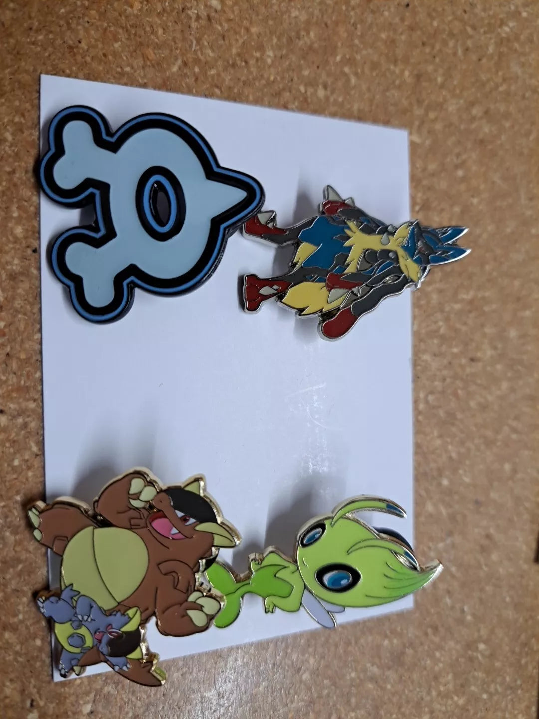 Pokemon TCG Pin Lot Of 4 Mega Lucario Celebi Team Aqua Mega Kangaskhan