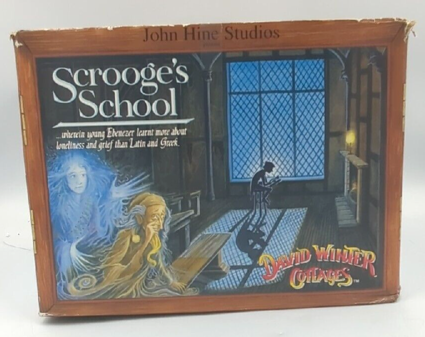 David Winter Cottages 1992 Scrooge's School Vintage Handmade in UK.