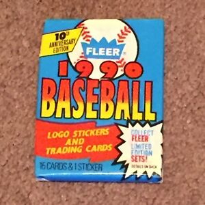 Fleer 1990 baseball cards 10th anniversary.
