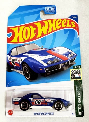 Hot Wheels Retro Racers 6/10 '69 Copo Corvette 79/250 Blue