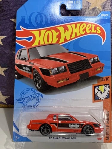 HOT WHEELS 1987 BUICK REGAL GNX.2021 MUSCLE MANIA, RED, BLACK