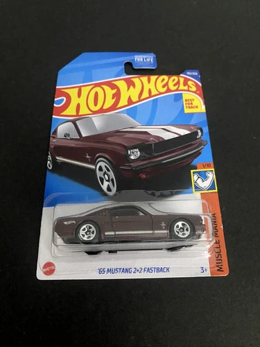 Hot Wheels - MUSCLE MANIA 1/10 '65 Mustang 2+2 Fastback 192/250 (MAROON)