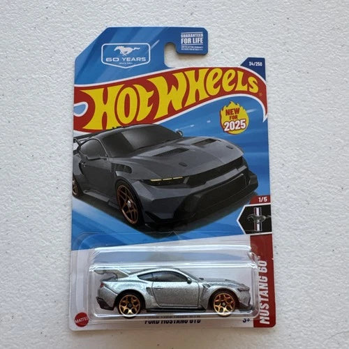 Hot Wheels Silver Ford Mustang GTD New For 2025 60 Years 34/250 NEW 1/5