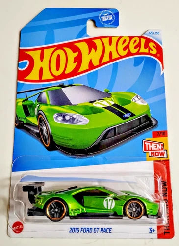 2024 Hot Wheels Green 2016 Ford GT Race 229/250 Then And Now 7/10