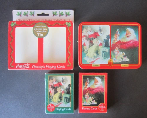 Coca Cola Limited Edition Nostalgic Christmas Playing Cards Tin & 2 sealed Decks